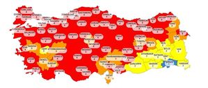 carte Turquie Covid 19 contamination